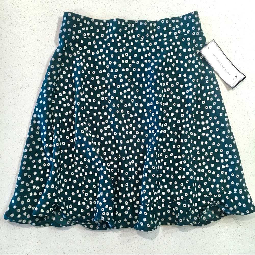 Goodnight Macaroon Green Skirt with White Flowers